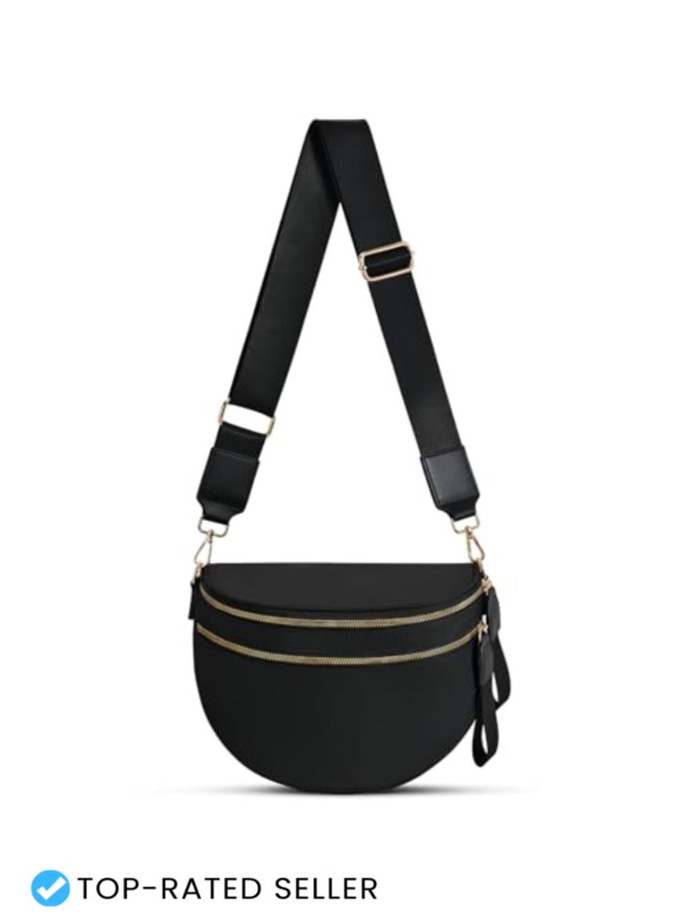 Checkered Nylon Crossbody Bag Bum Bag Large Fanny Pack for Women Adjustable